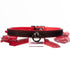 SiaLinda: Halsband echtes Elch Leder mit kl. O-Ring, zweifarbig, schwarz / rot 14 mm breit - SiaLinda.com